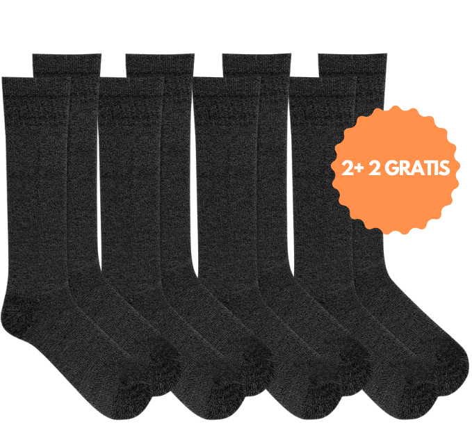 Grijze compressie sokken - 4 paar compressiesokken